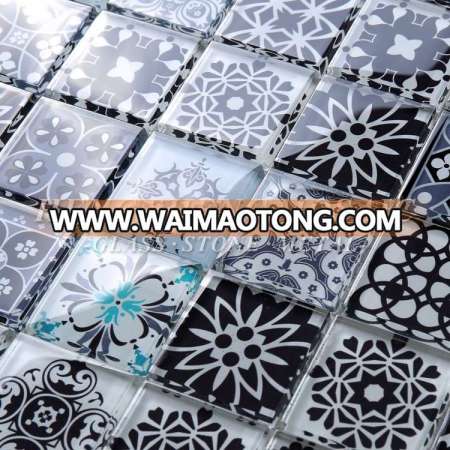 Wholesale Square Blue Moroccan Crystal Glass Mosaic Tile For Hotel Club Decoration Walls